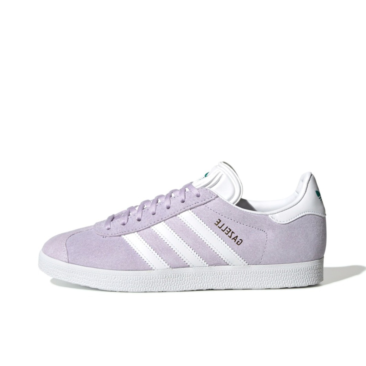 推荐商品：adidas Originals Gazelle T头鞋 德训鞋 板鞋 轻便复古薄底舒适百搭减震耐磨贴合圆头 浅紫/白/金属金