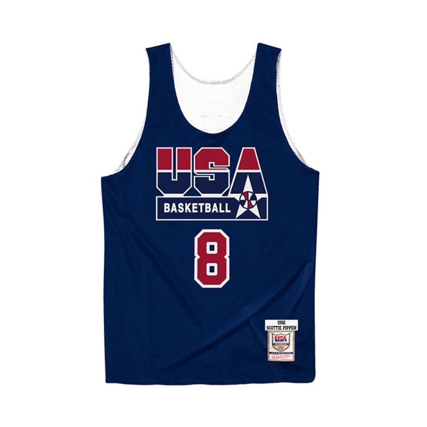 Mitchell Ness 巴塞罗那奥运会 克莱德·德雷克斯勒 复古训练1992年巴塞罗那奥运会AUNBA双面球员版 美国梦之队梦一球衣