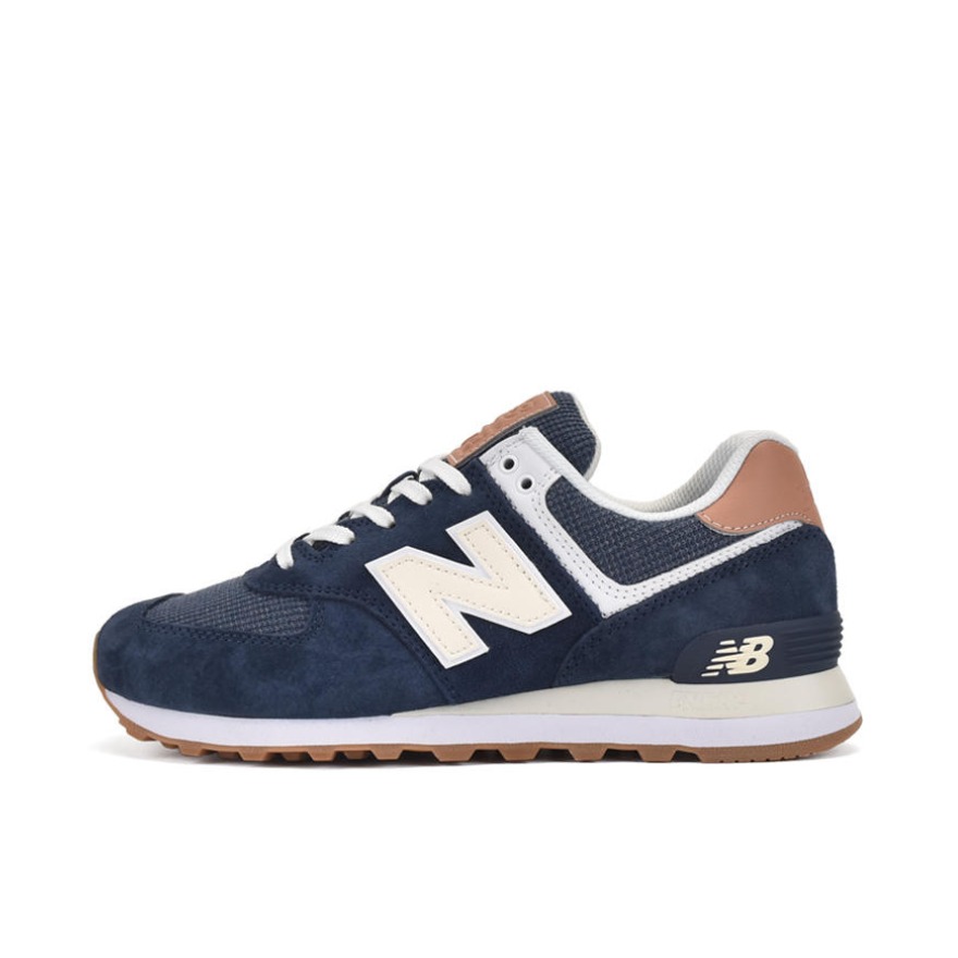 推荐商品：New Balance 574 运动休闲鞋 阿甘鞋 经典复古防滑耐磨缓震舒适透气时尚百搭轻便 藏蓝/棕色/白色