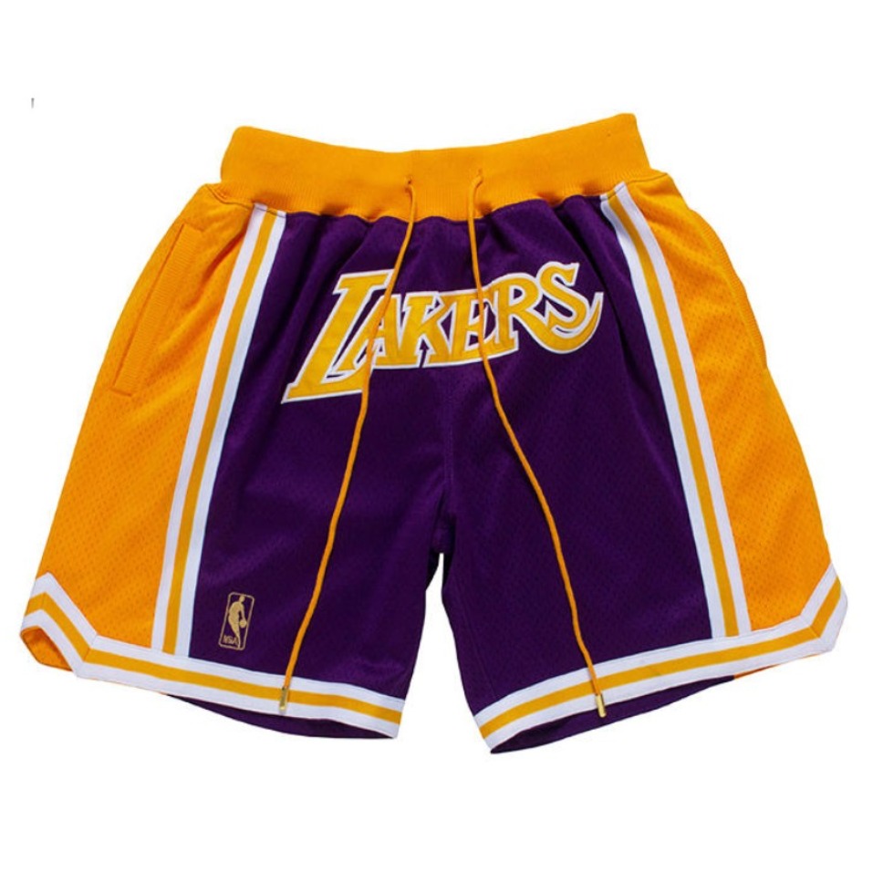 【内马尔同款】Mitchell Ness X JUST DON联名 NBA球队洛杉矶快船队芝加哥公牛灰熊系列复古球迷版徽标logo印花刺绣96赛季系带美式中腰直筒网眼运动短裤 男女同款
