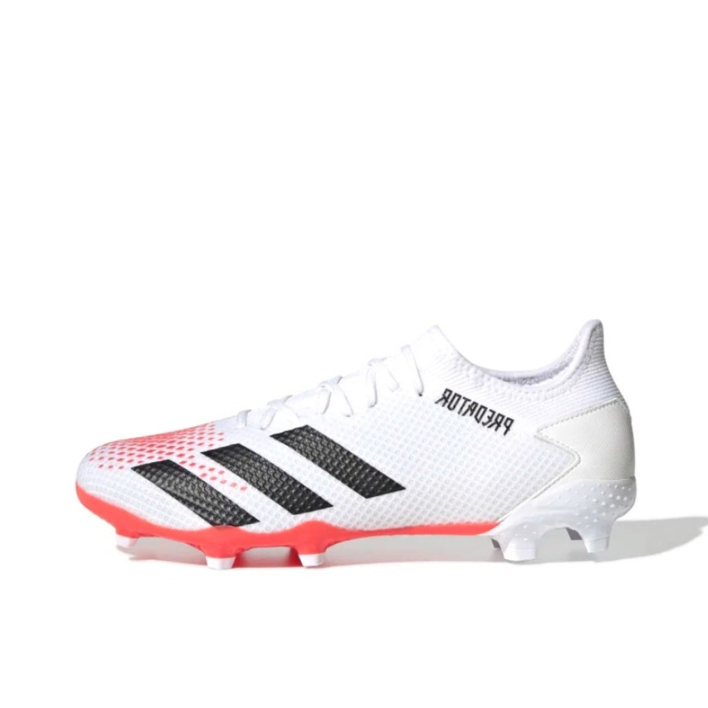 推荐商品：adidas Predator 20.3 FG 中端 胶质长钉 硬天然草场 圆头 足球鞋 白色/红色/黑色