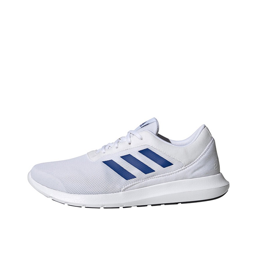 推荐商品：adidas Coreracer 跑鞋 缓震防滑耐磨网面透气轻便复古轻运动织物休闲 白蓝