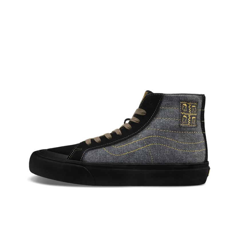 推荐商品：Vans/范斯 SK8-Hi 板鞋 潮流经典拼接复古街头厚底 蓝/黑