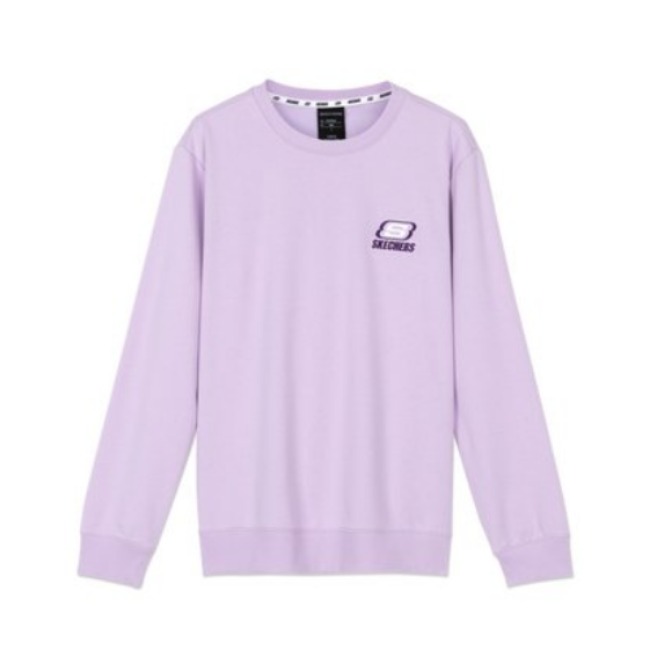 【经典小Logo爆款】Skechers 休闲纯色套头圆领长袖T恤 男女同款 L320U108