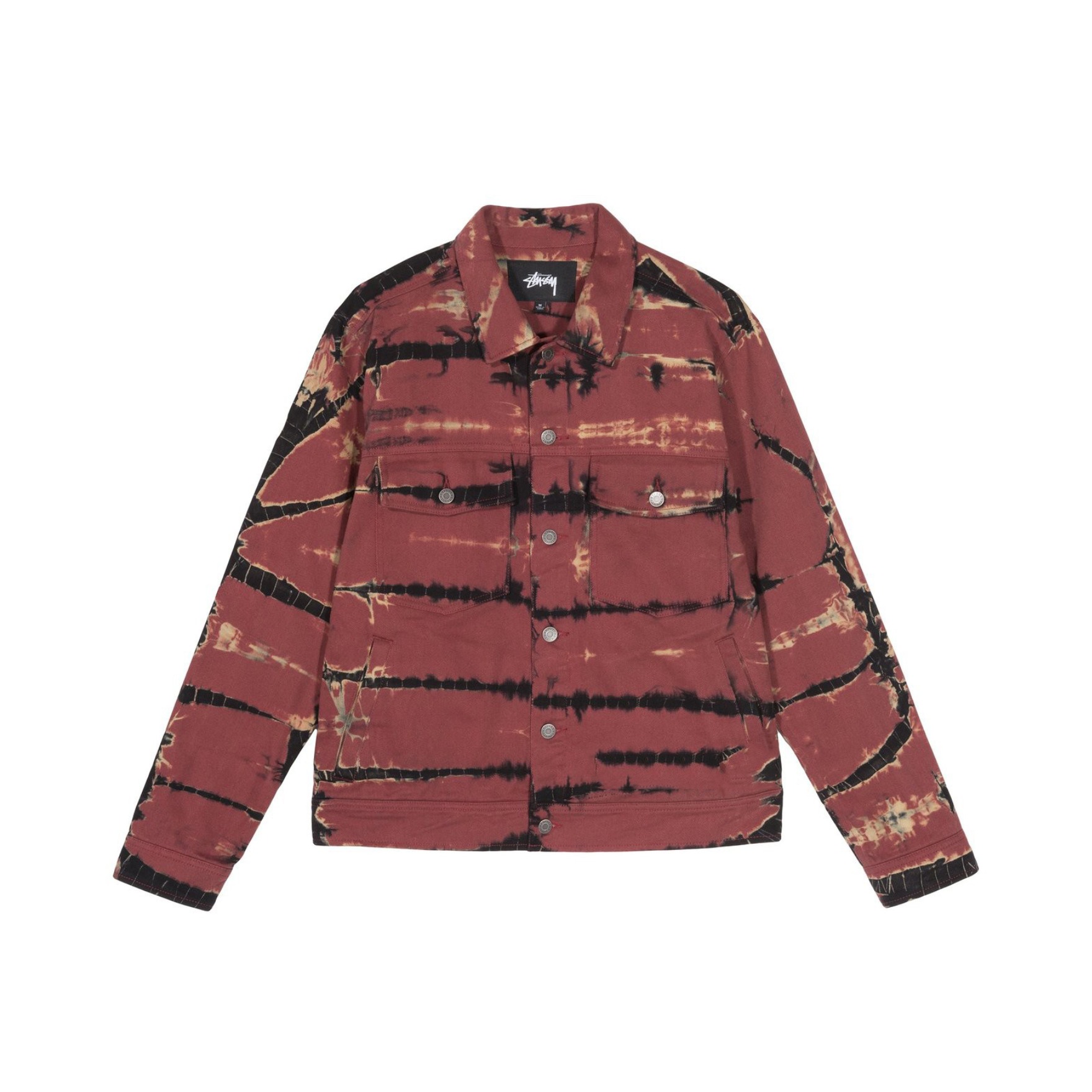 Stussy RIP 红色扎染工装牛仔外套