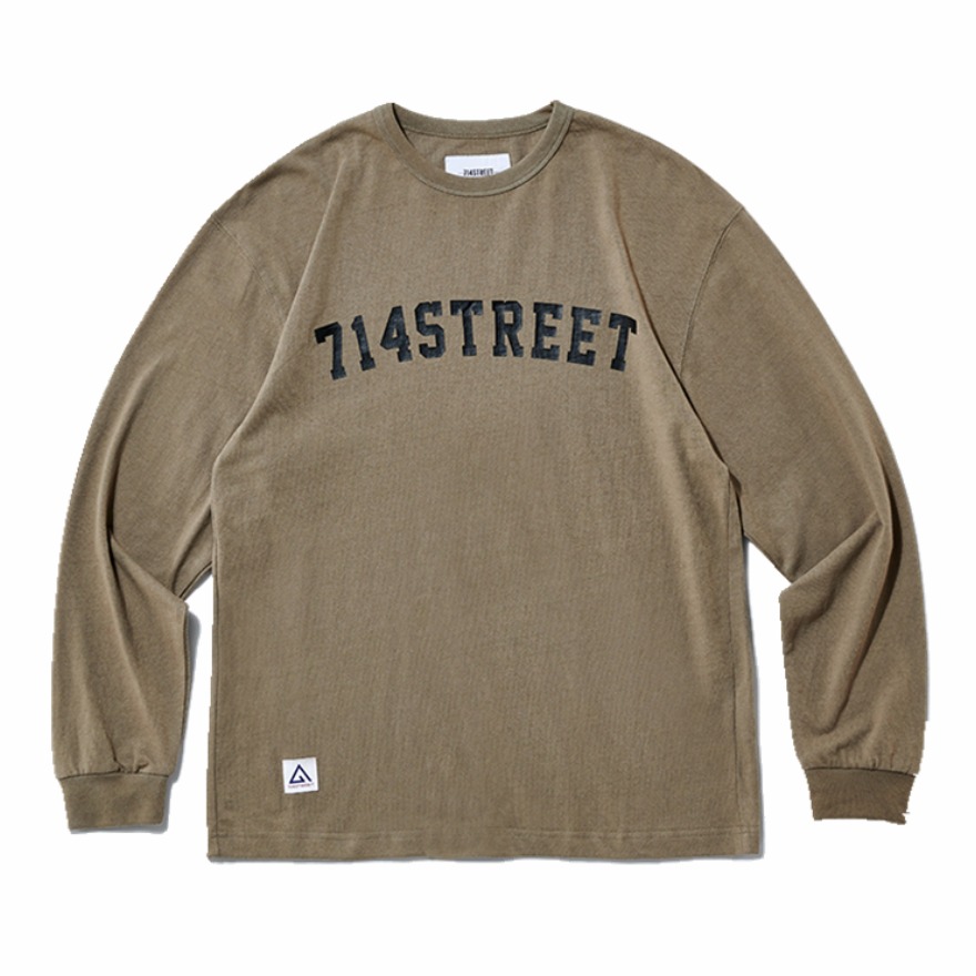 714street 纯色基础印花长袖t恤 男女同款 921101