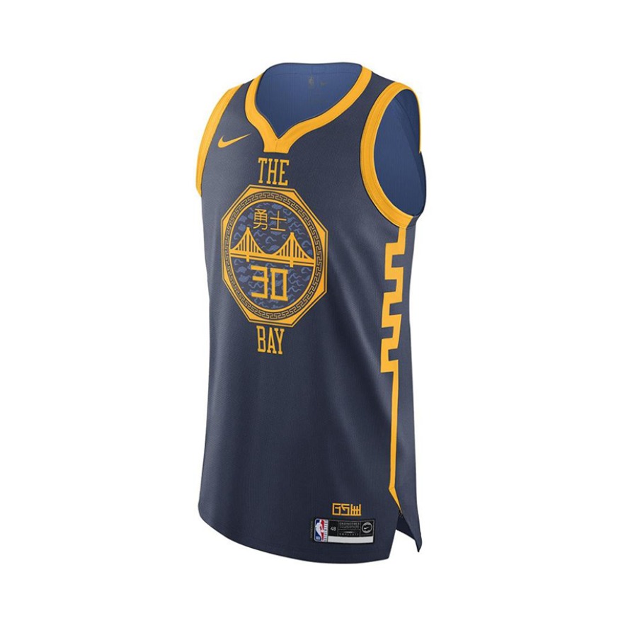 Nike NBA库里 金州城市限定勇士队 速干无袖圆领30号球衣 18-19/City/AU