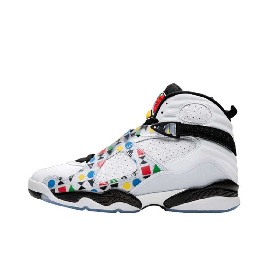 推荐商品：Air Jordan 8 运动休闲鞋 减震轻便防滑耐磨舒适百搭复古包裹性合成革支撑 奎伊54法国街球/彩色图案/白色/2019