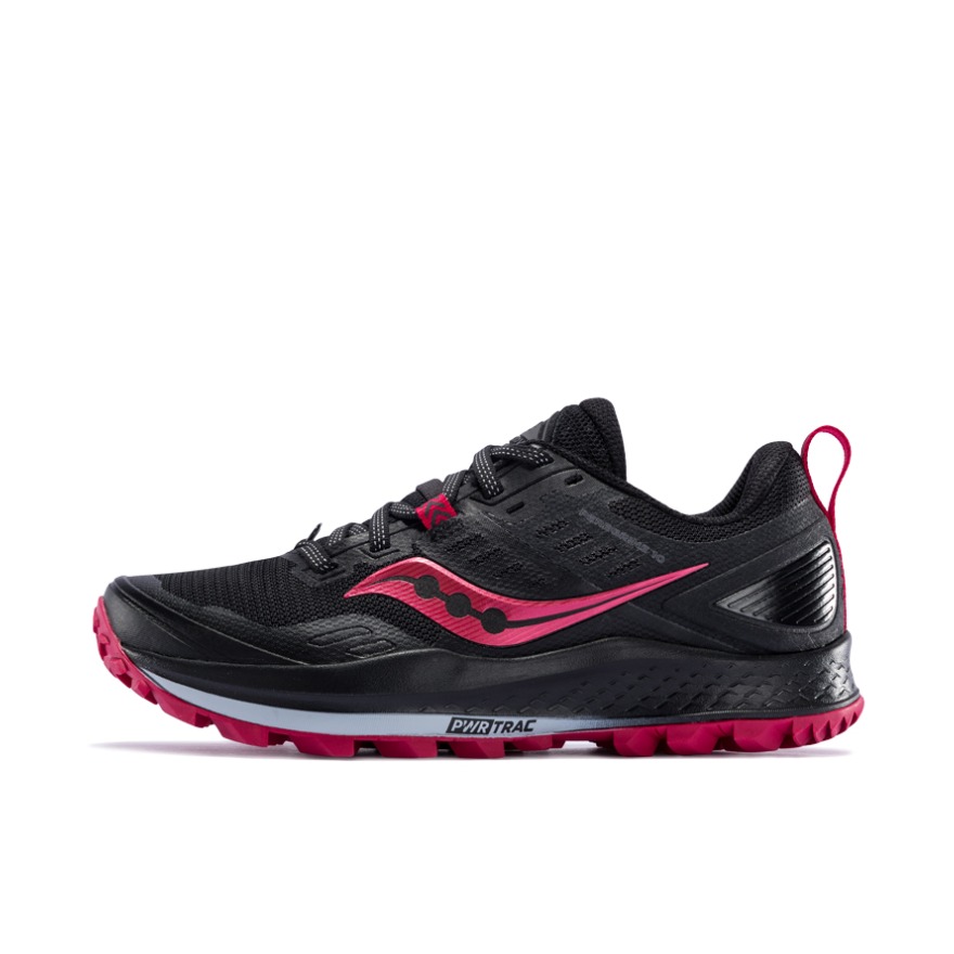 推荐商品：Saucony/索康尼 Peregrine 游隼 10 缓震 网布透气 防滑耐磨 轻便 越野 跑鞋 黑色/红色