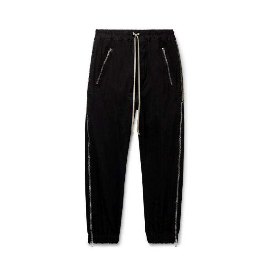 Rick Owens 纯色拉链纯棉抽绳卫裤 7083732248918953