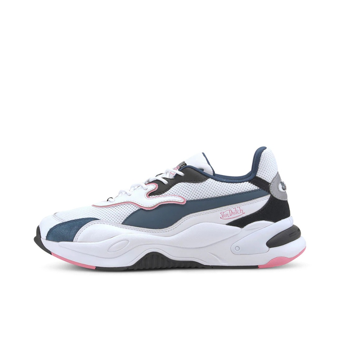 推荐商品：Puma/彪马 RS-2K 运动休闲鞋 潮流百搭复古缓震回弹防滑耐磨网面透气舒适织物 白色/蓝色/粉色