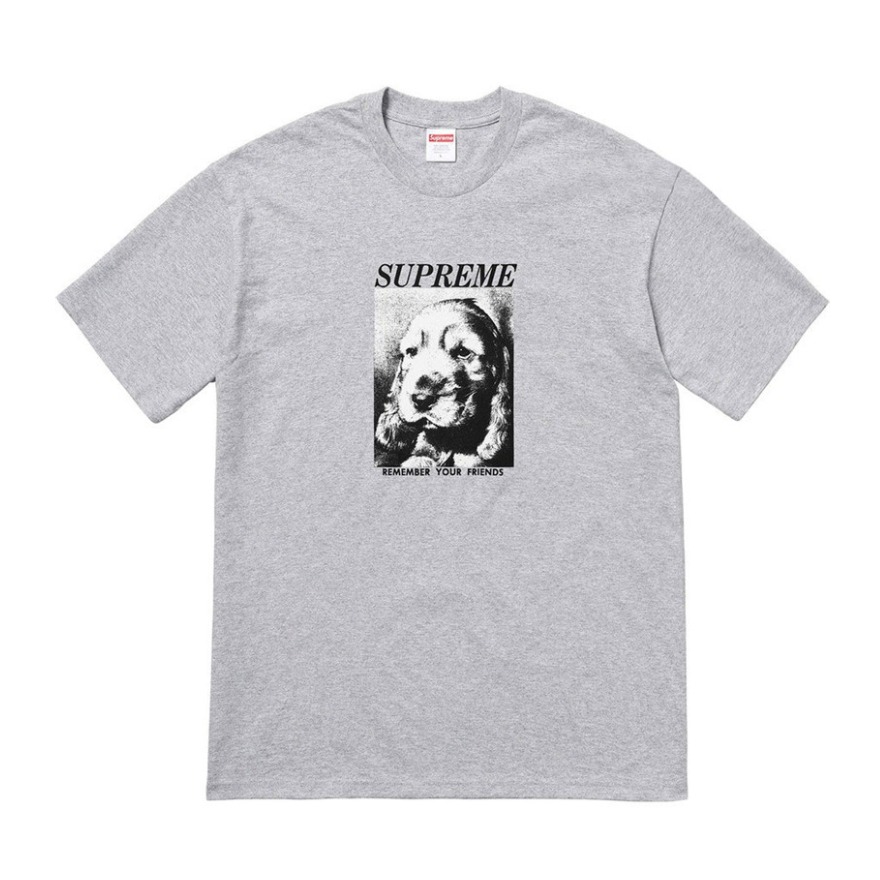 Supreme Remember Tee 素描肖像印花萌宠头像爱狗短袖T恤 男女同款