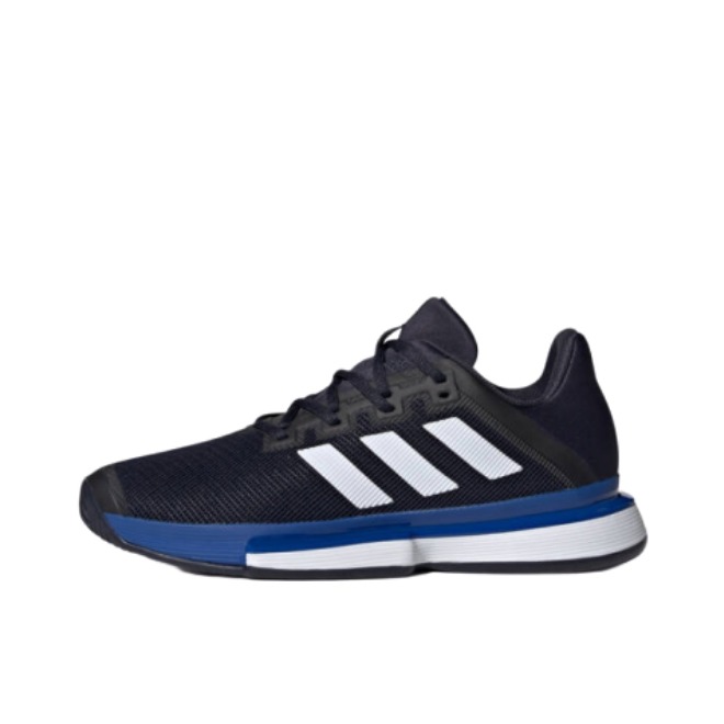 推荐商品：adidas SoleMatch Bounce 耐磨 防滑 舒适 网球鞋 黑色/蓝色