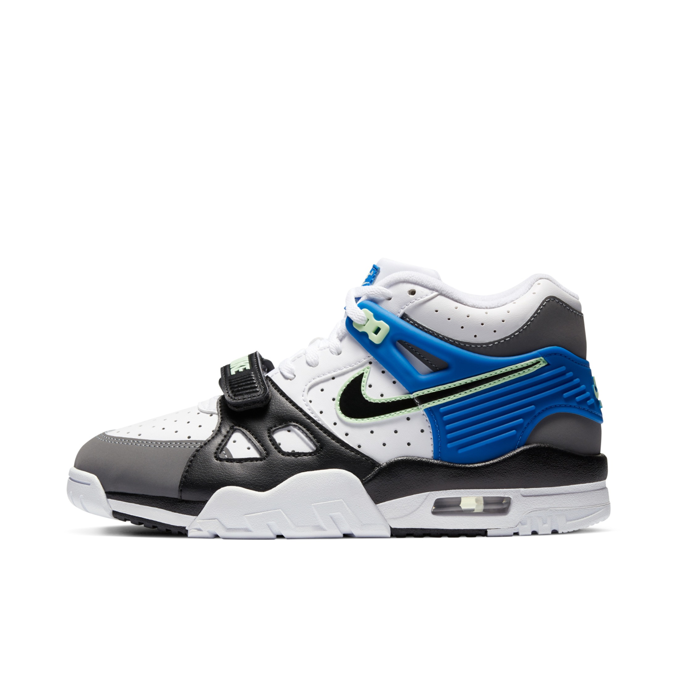 推荐商品：Nike Air Trainer 3 魔术贴 防滑耐磨 舒适减震 合成革 复古百搭 训练鞋 白色/黑色/蓝色