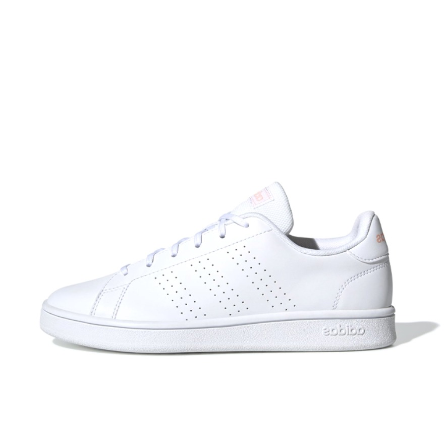 推荐商品：adidas Advantage Base 板鞋 轻便舒适缓震透气耐磨休闲支撑 白色/粉色