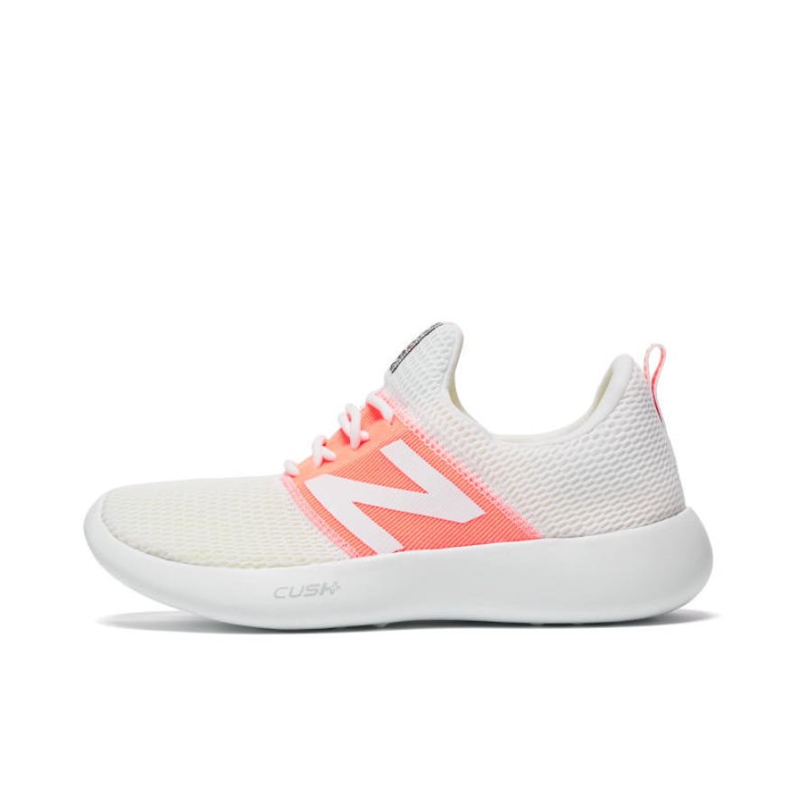 推荐商品：New Balance Recovery 跑鞋 缓震防滑耐磨轻便网面透气复古百搭织物圆头 女款/V2/白橘
