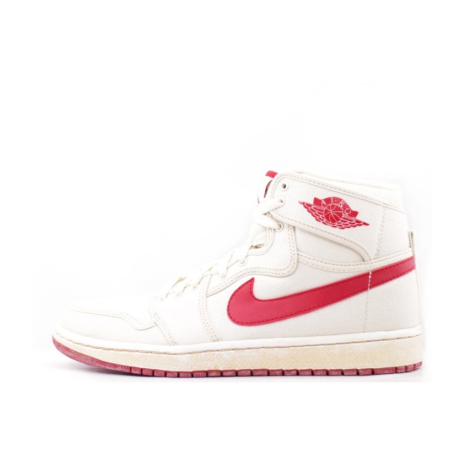 推荐商品：Air Jordan 1 板鞋 运动休闲鞋 复古潮流支撑合成革 Ajko 中帮/米白/红色