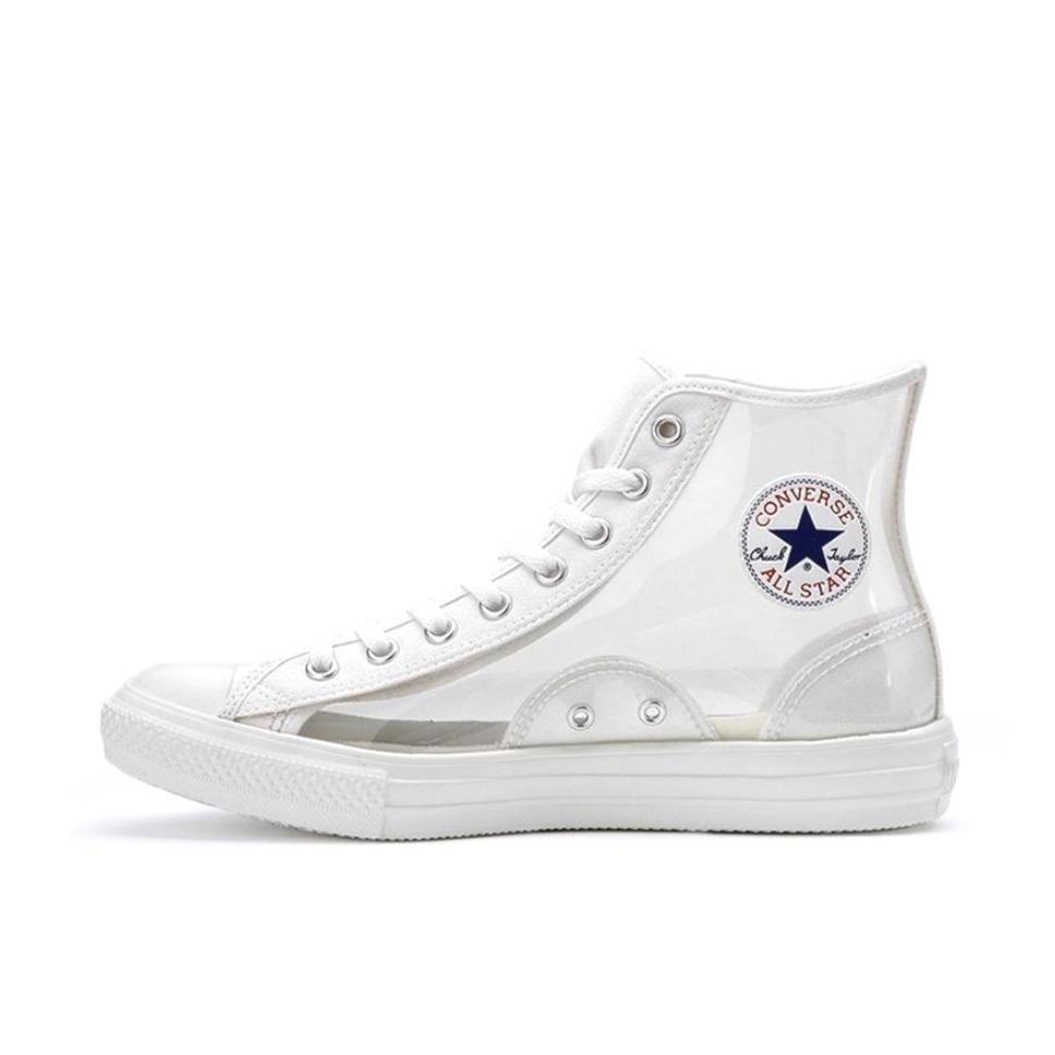 推荐商品：Converse/匡威 Chuck Taylor All Star 帆布鞋 常青款轻便防滑耐磨百搭复古圆头减震贴合高帮 日本限定/透明/白色