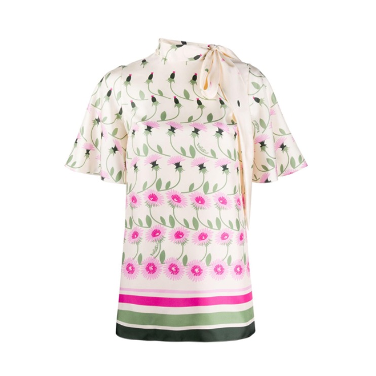 Valentino 系带领花卉罩衫 15416528