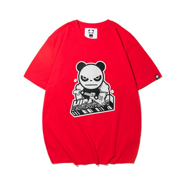 HiPanda 熊猫吉他印花短袖T恤 0192111177
