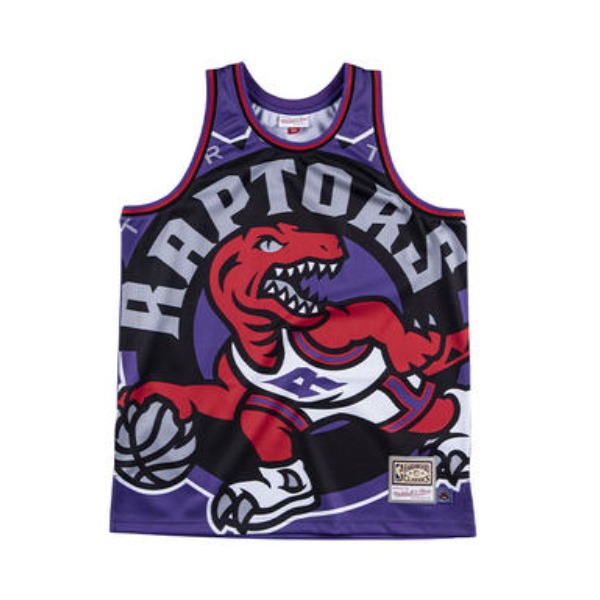 Mitchell Ness 猛龙队 直筒字母印花排汗吸湿无袖光板球衣