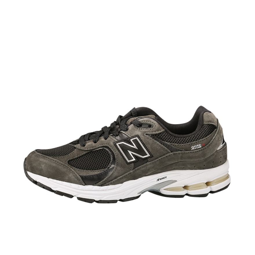 推荐商品：New Balance 2002R 跑鞋 缓震防滑耐磨透气复古拼接防水气垫慢跑支撑 Dark Grey 灰色/黑色
