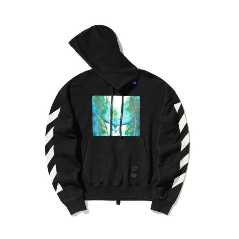OFF-WHITE 照片印花落肩连帽长袖卫衣