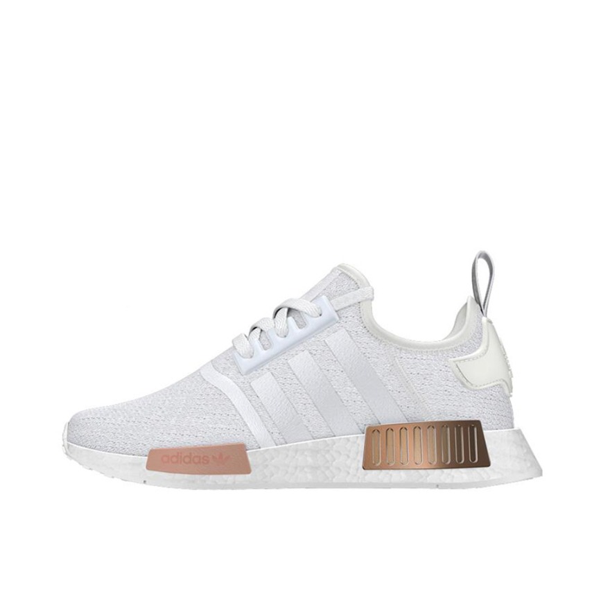 推荐商品：adidas Originals NMD R1 BOOST 织物 轻便透气 缓震 低帮 运动休闲鞋 白色/玫瑰金