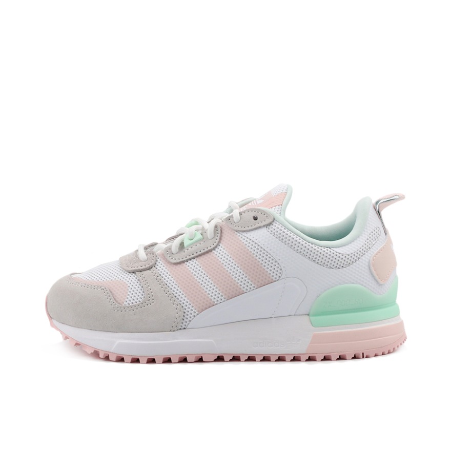 推荐商品：adidas Originals ZX 700 HD 防滑耐磨 轻便 网面透气 舒适 复古 织物 运动休闲鞋 灰色/粉色/绿色