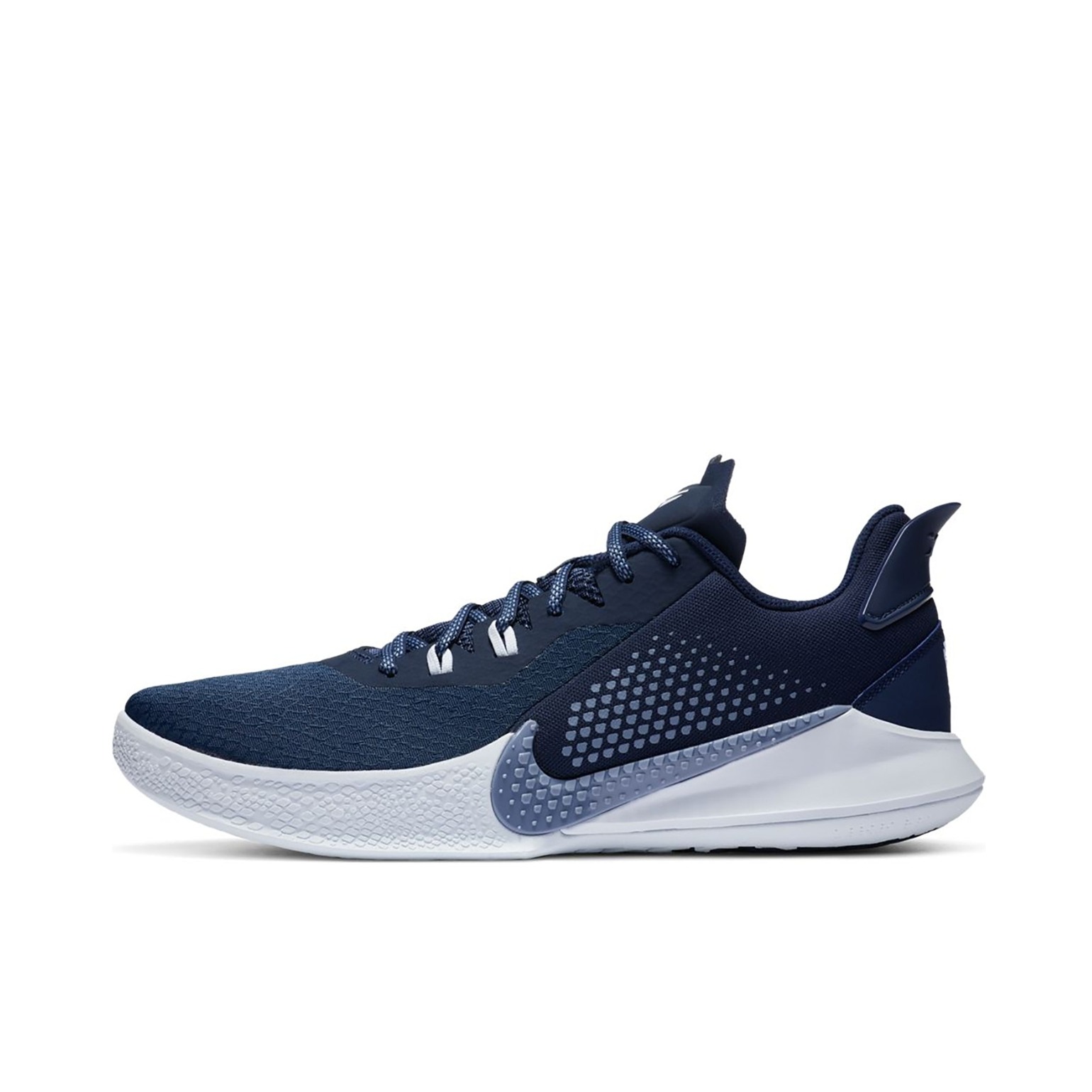 推荐商品：Nike Mamba Fury 复古 耐磨防滑 减震实战 织物 篮球鞋 藏蓝/灰色