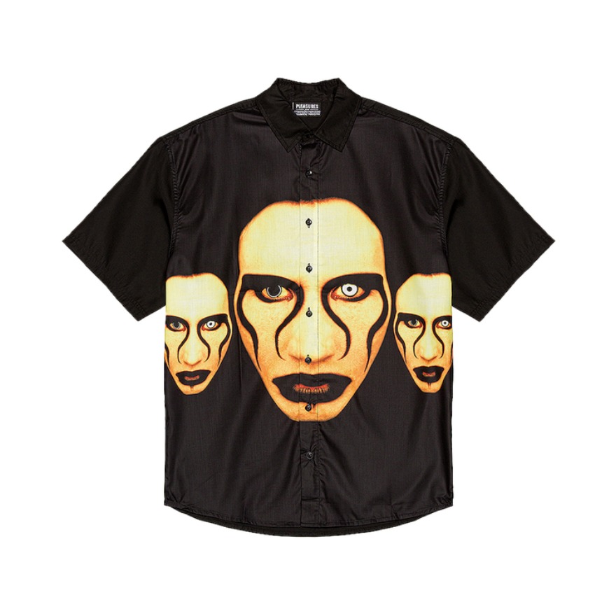 PLEASURES x Marilyn Manson联名  印花时尚潮流衬衫