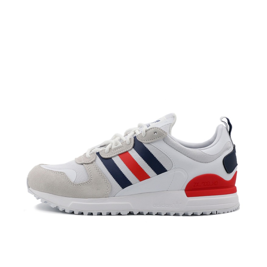 推荐商品：adidas Originals ZX 700 HD 防滑耐磨 轻便 网面透气 舒适 复古 织物 运动休闲鞋 白色/蓝色/红色