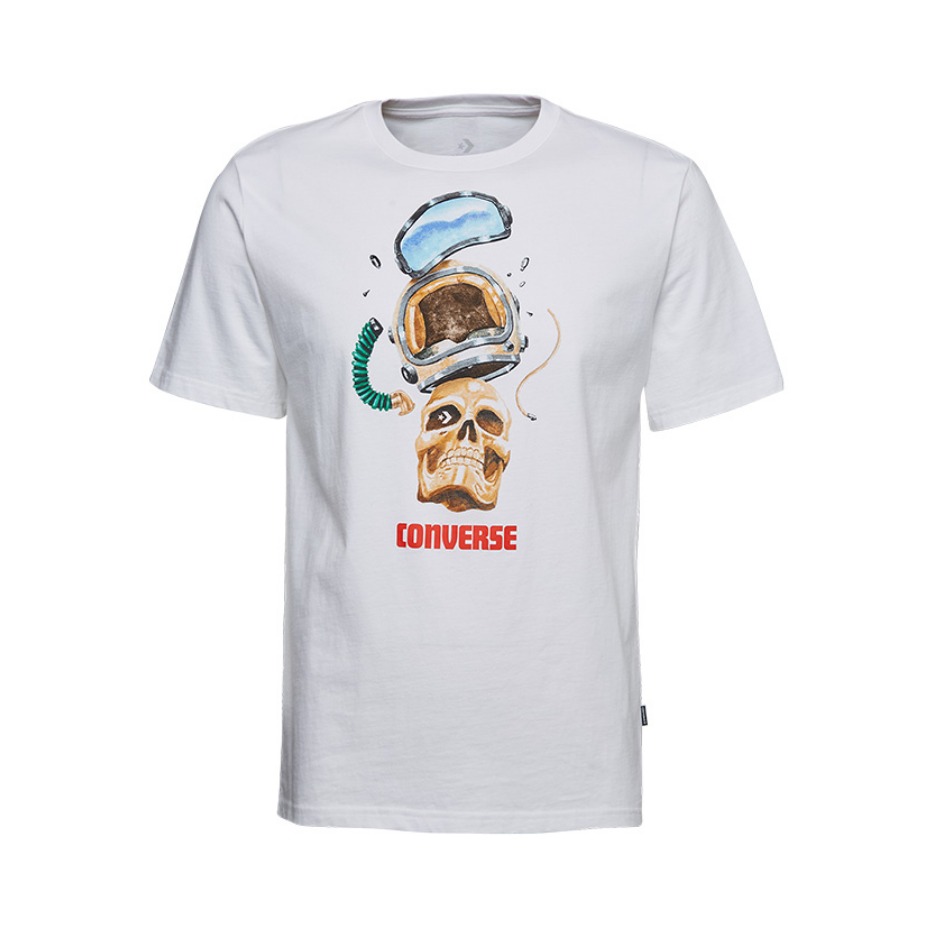 Converse 休闲骷髅印花圆领短袖T恤 10017416