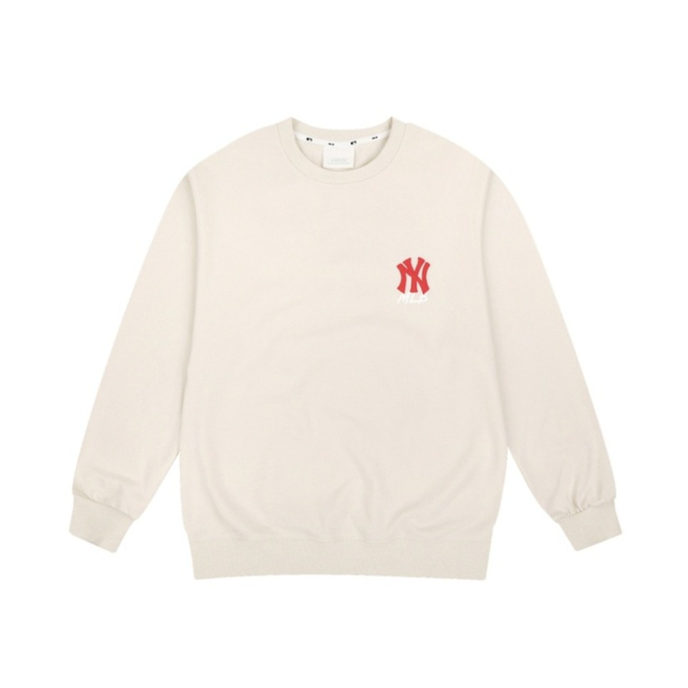 MLB 2024AW 保暖加绒撞色双排字母卫衣 男女同款 31MT16961