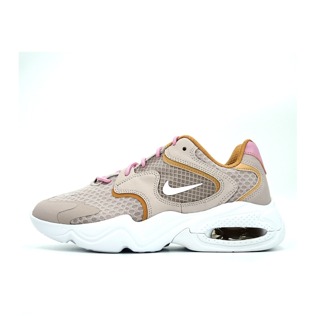 推荐商品：Nike Air Max 2X 跑鞋 缓震舒适复古透气耐磨防滑织物合成革圆头 米白/粉色/白色