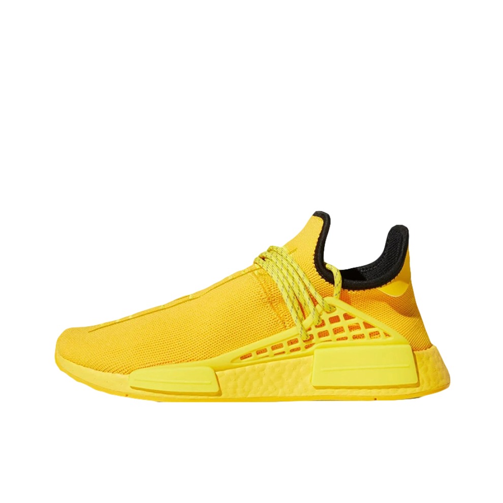 推荐商品：adidas Originals NMD Human Race 防滑耐磨 减震回弹 轻便透气 舒适百搭 织物 增高 运动休闲鞋 Pharrell Williams联名/黄色/黑色