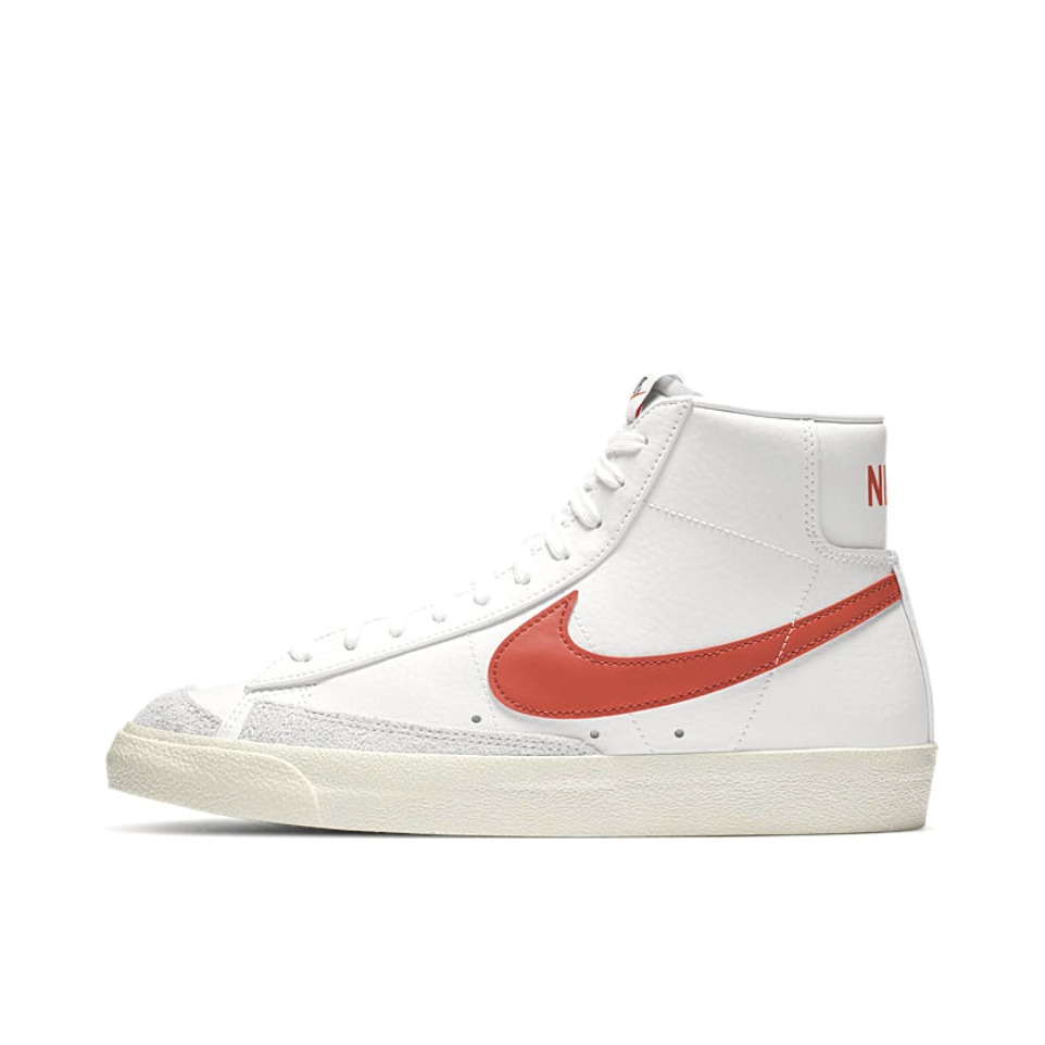 推荐商品：Nike Blazer 板鞋 经典复古防滑舒适百搭 White Bright Crimson 中帮/白色/腐橙