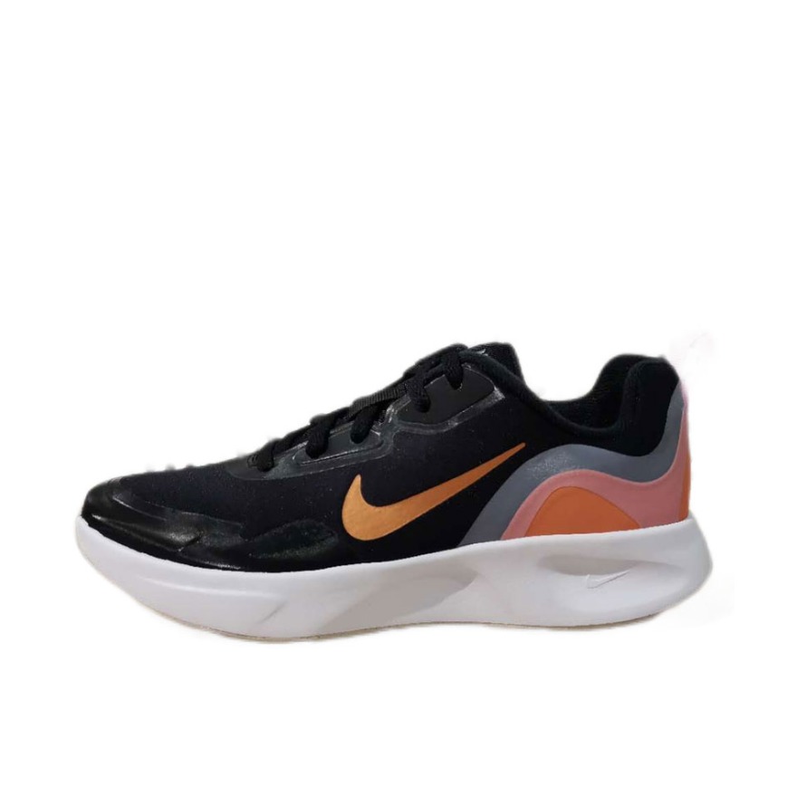 推荐商品：Nike Wearallday 跑鞋 缓震抓地回弹舒适轻便耐磨网面透气织物合成革复古 黑色/橙色/粉色