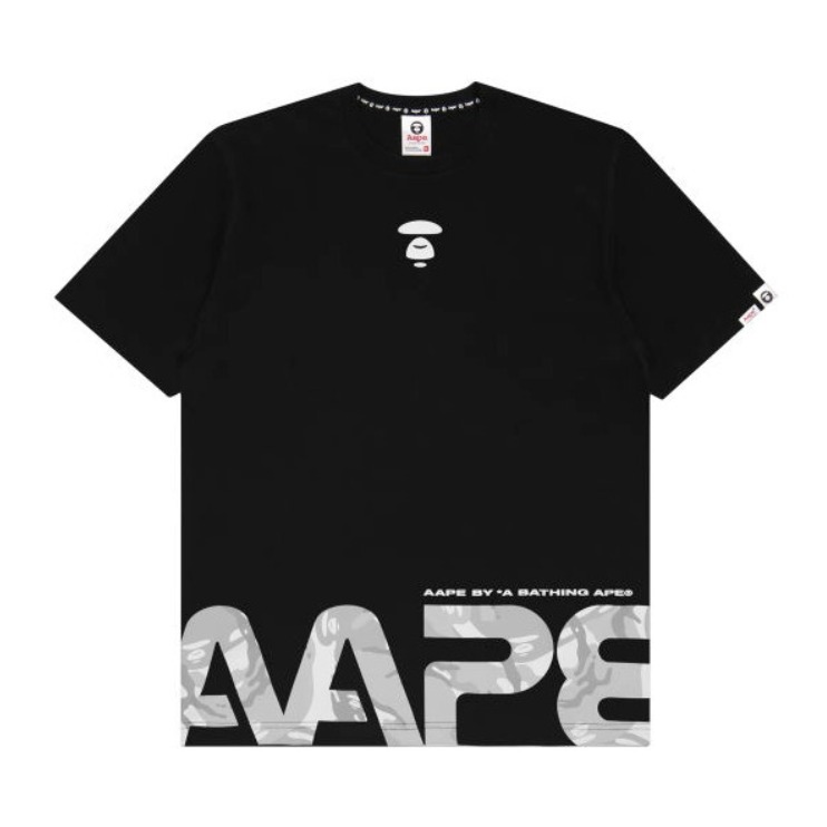 Aape 猿颜迷彩字母印花短袖T恤 0442