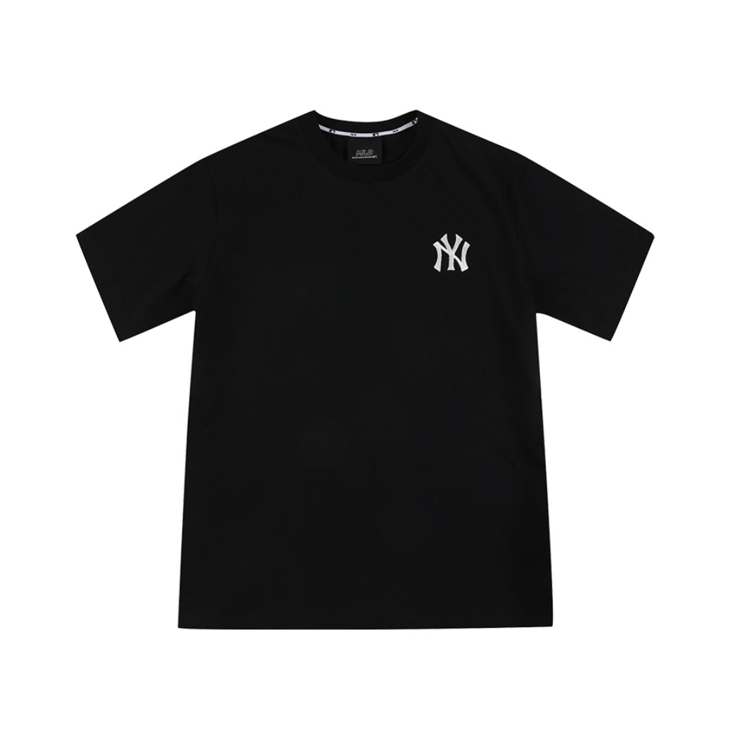 MLB ny洋基队标志小标刺绣背部大印花运动纯棉圆领短袖T恤 男女同款 31TSS3931