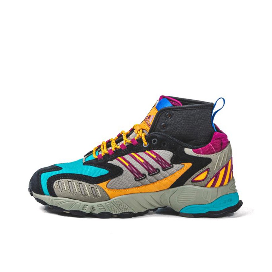 推荐商品：adidas Consortium Torsion TRDC 运动休闲鞋 复古百搭防滑耐磨舒适减震轻便 黑色/黄色/蓝色