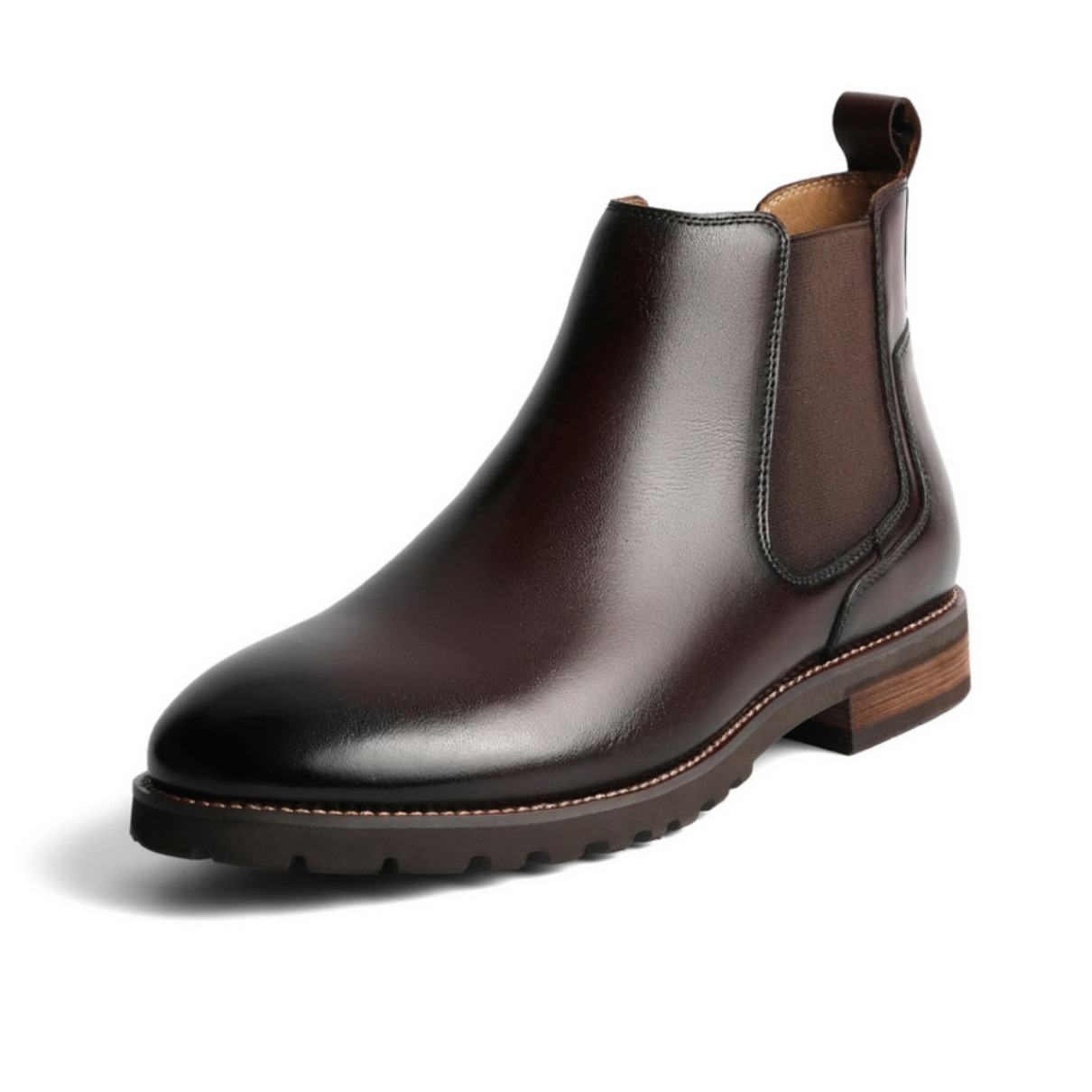 推荐商品：BELLE/百丽 真皮 切尔西靴 A0935DD1 棕色