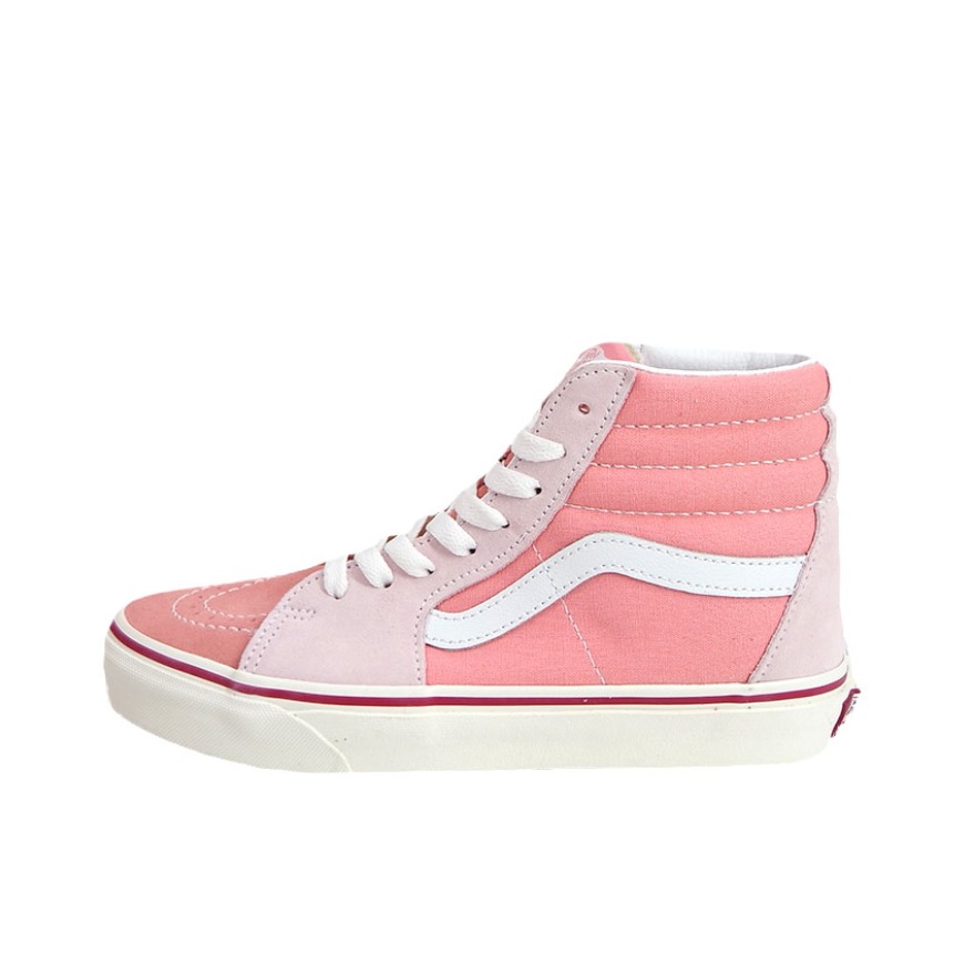 推荐商品：Vans/范斯 SK8-Hi 板鞋 潮流经典拼接复古街头厚底 粉色/亮白