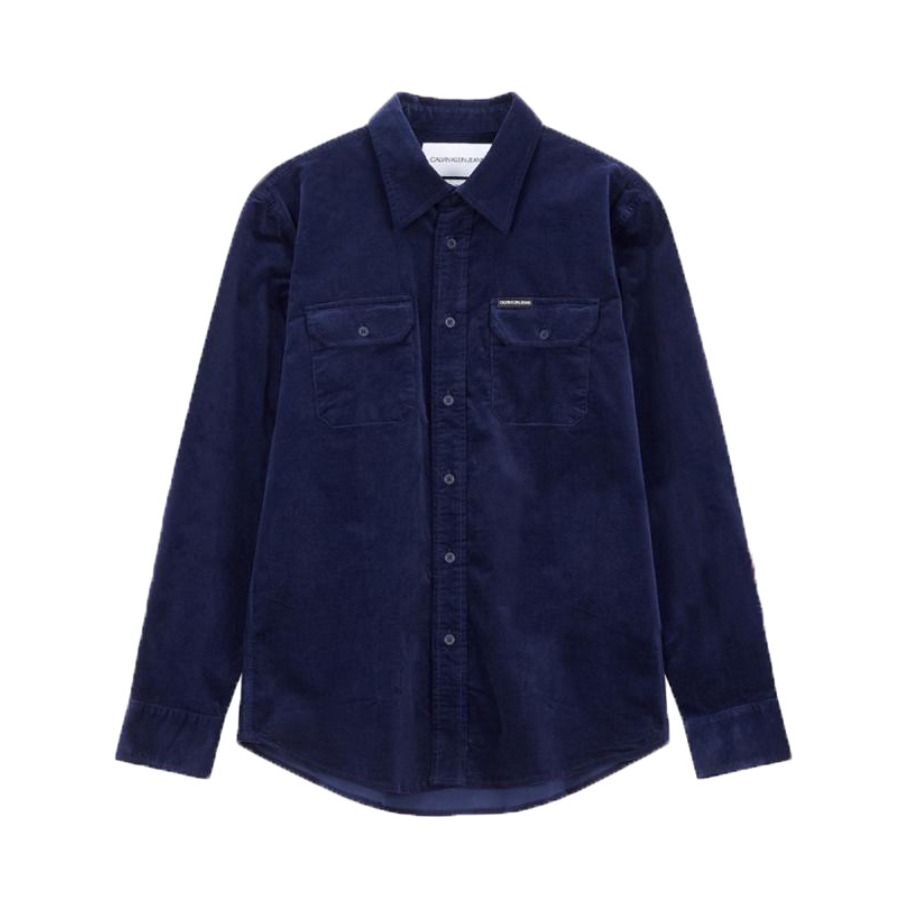 Calvin Klein 双标袋logo标签休闲衬衫 J313767