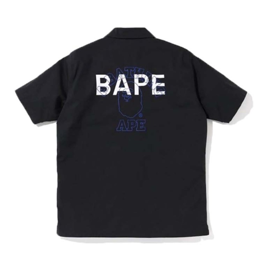 Bape 小标后背猿人头字母重叠印花短袖衬衫 131001
