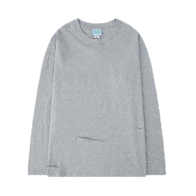 潮流破洞圆领长袖T恤 男女同款 BF4085TQ