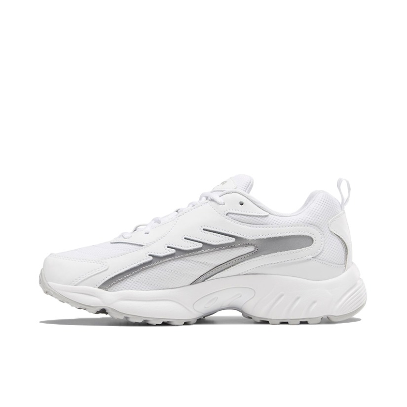 推荐商品：Reebok/锐步 Dmx Series 2000 X 运动休闲鞋 舒适百搭合成革复古 白色/灰色