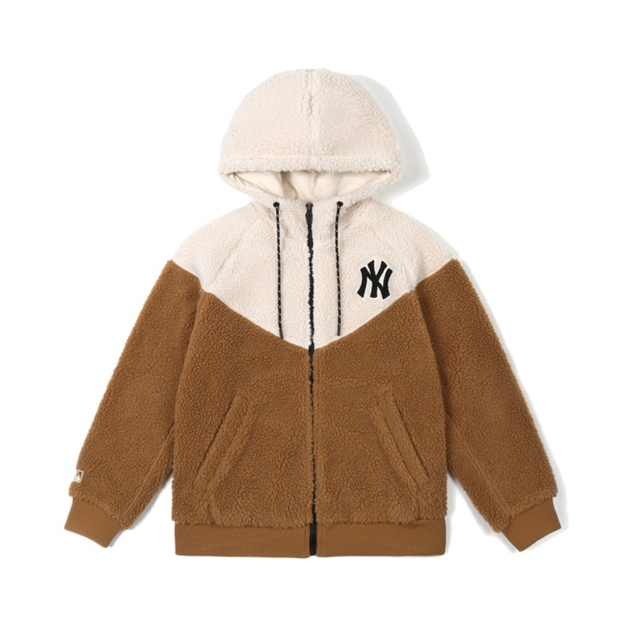 MLB NY连帽羊羔绒拼接棉服 男女同款 31JPF5061