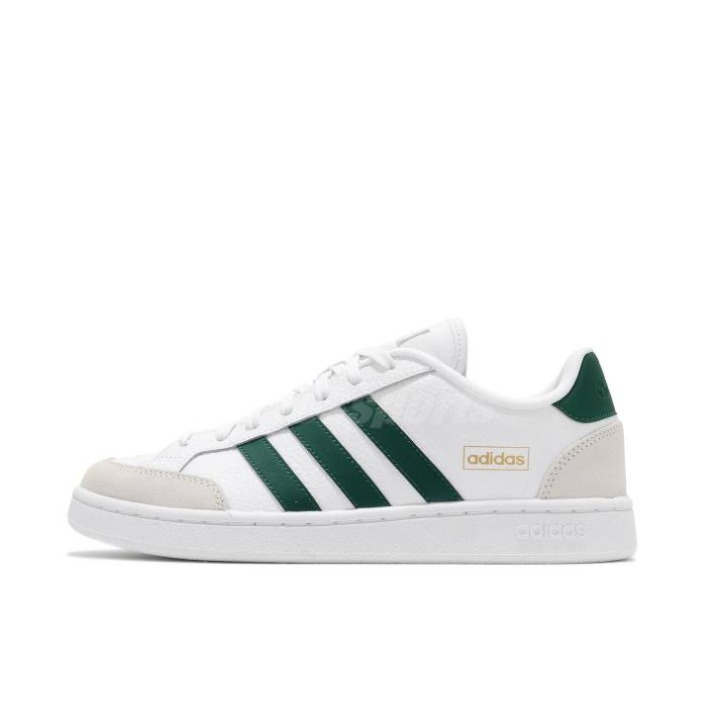推荐商品：adidas NEO Grand Court 板鞋 防滑耐磨减震透气休闲复古时尚防水轻运动 白色/灰色/绿尾