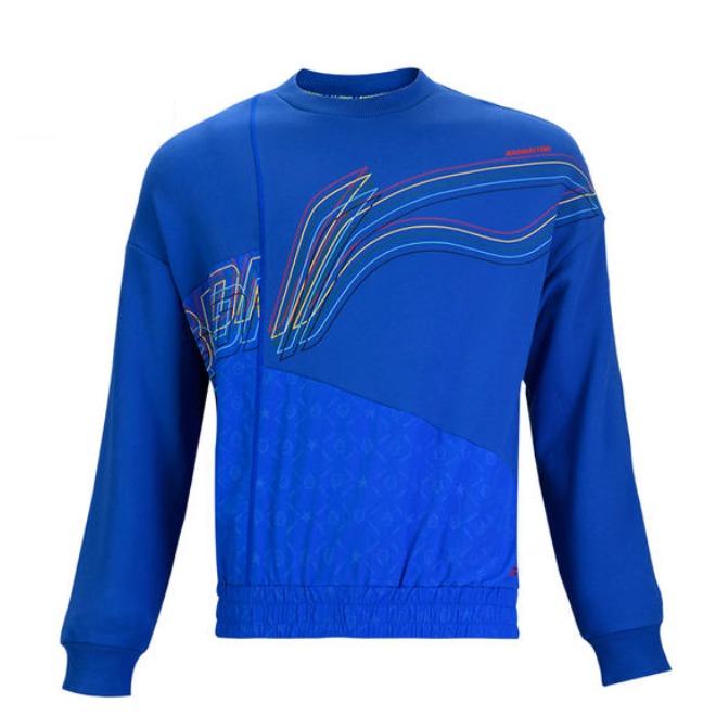 Li Ning 羽毛球服运动无帽圆领网球套头卫衣 AWDQ821